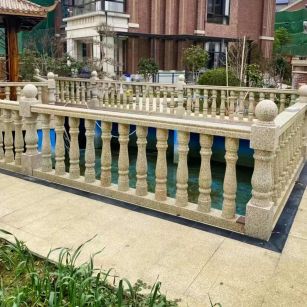 营口黄金麻花岗岩石材栏杆，扶手，将军柱，花瓶柱