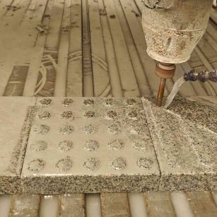 营口 芝麻白花岗岩石材盲人石、盲道石、盲点石