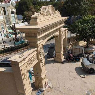 营口 黄金麻荔枝面花岗岩别墅门楼