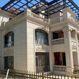 营口 黄金麻花岗岩荔枝面别墅外墙干挂