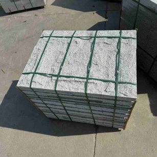 营口 白麻花岗岩石材自然面蘑菇石成品