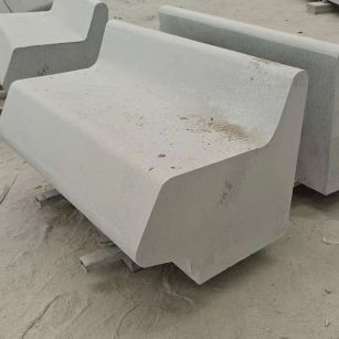 营口 芝麻白花岗岩异形坐凳，石凳