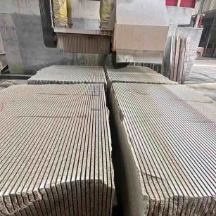 营口 车间生产日常，黄金麻白麻花岗岩