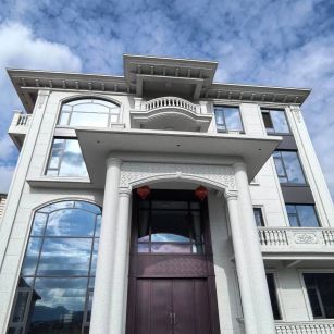 营口白麻别墅外墙干挂石材效果示例