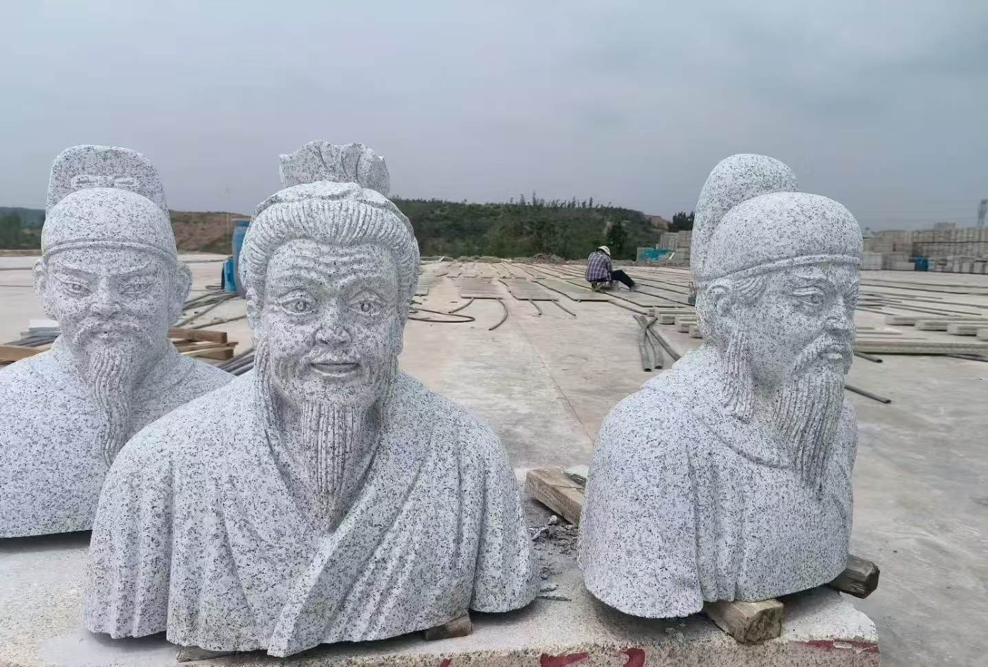 营口 白麻花岗岩石材人物立体雕刻