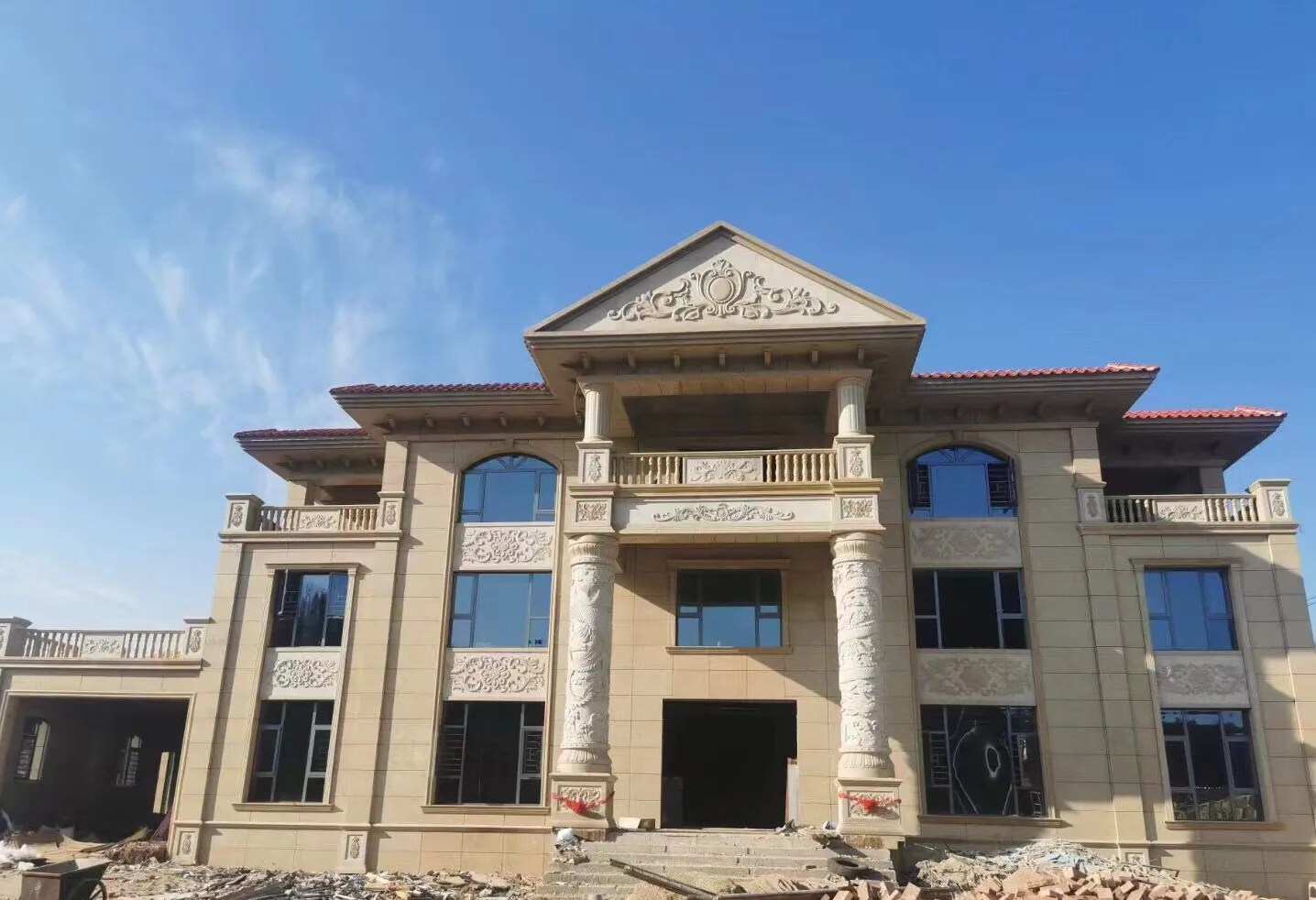 营口 黄金麻花岗岩别墅外墙干挂