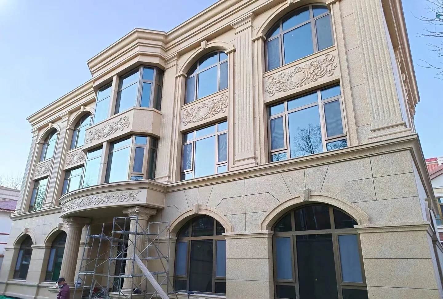 营口 黄金麻花岗岩别墅外墙干挂