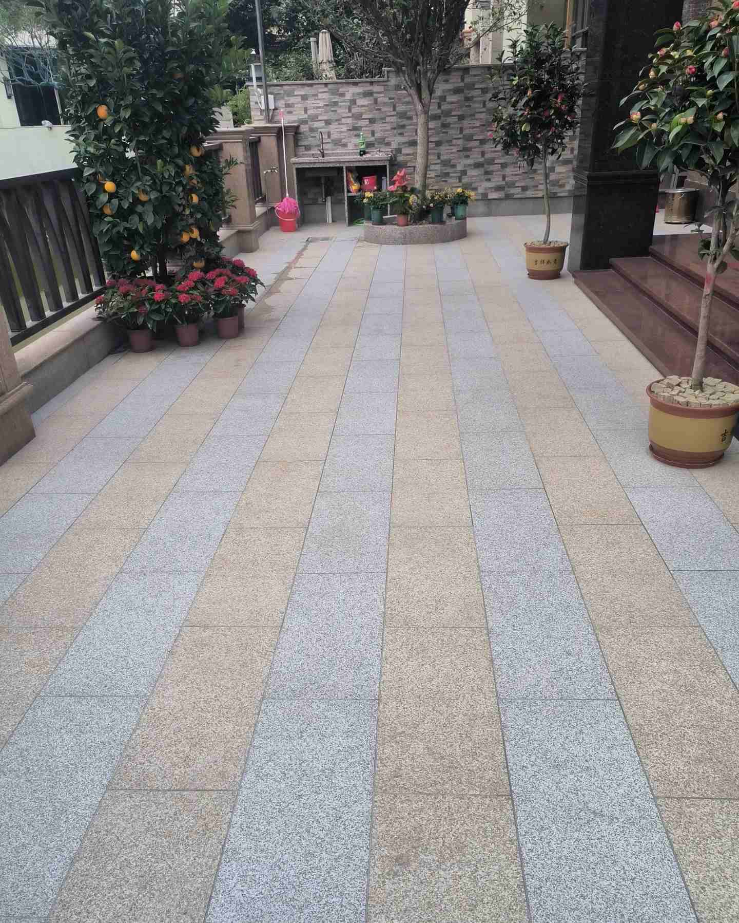 营口 黄金麻白麻荔枝面庭院铺装展示